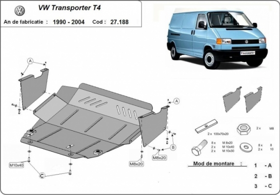 Scut motor metalic VW Transporter T4 Caravelle